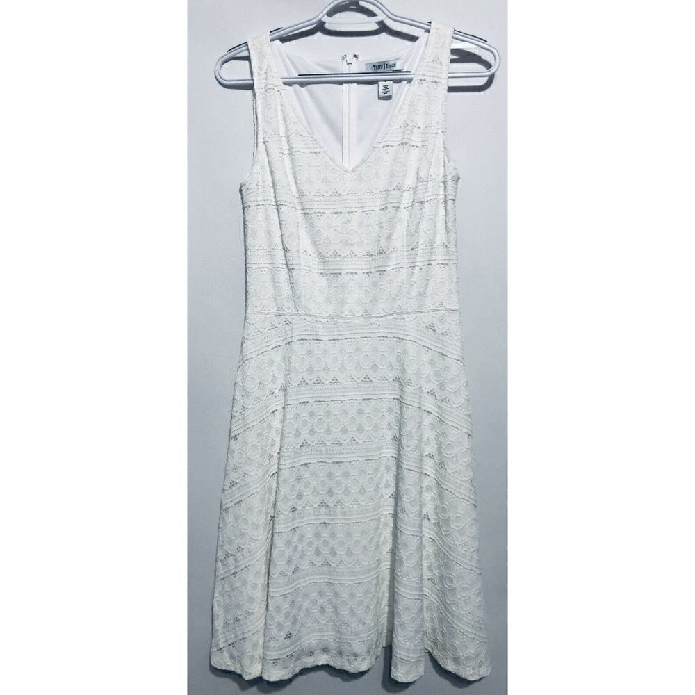 White House Black Market Womens Size 4 White Lace Sleeveless Dress Boho